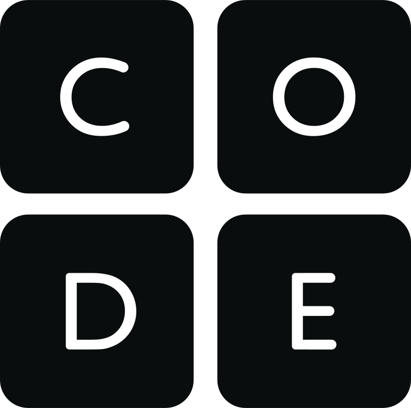 Code.org logo with blue and white text. Code.org provides free coding tutorials and resources for students of all ages, focusing on computer science education. The background is plain white, creating an educational and inclusive atmosphere.