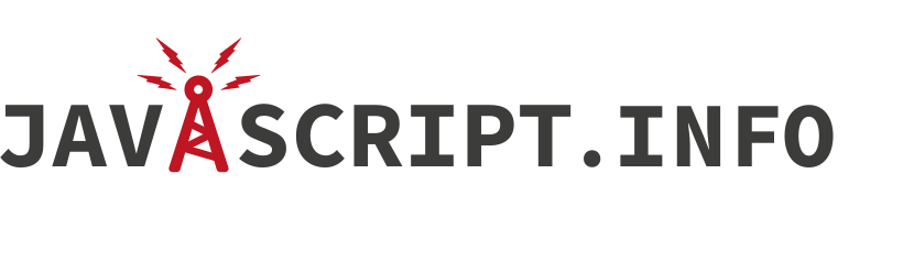 JavaScript Info logo with yellow and black text. JavaScript Info provides detailed tutorials and guides on modern JavaScript concepts and best practices. The background is plain white, creating a clear and educational environment.