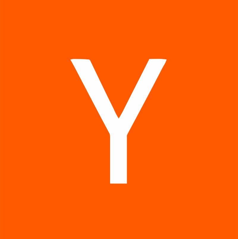 Y Combinator Startup School logo with a modern design. Y Combinator Startup School is a platform that offers free online courses and resources for startups and entrepreneurs. The background is plain white, creating a clean and focused learning environment.