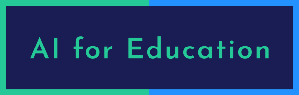 AI for Education logo with stylized design. AI for Education is a platform that offers resources and tools for educators to integrate AI into their teaching. The background is plain white, creating a professional and educational atmosphere.