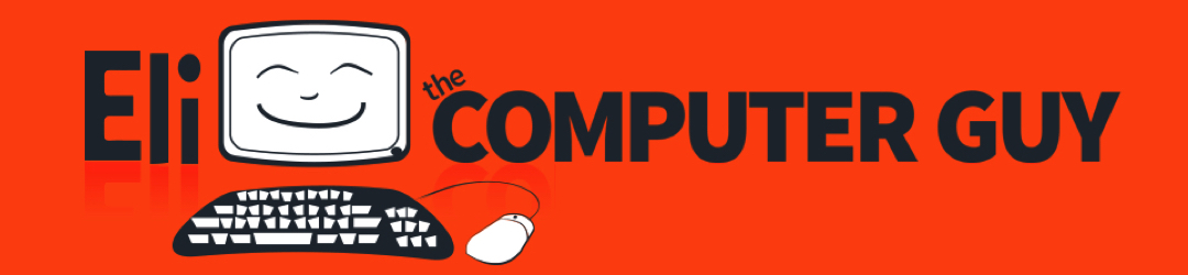 Eli the Computer Guy logo with a modern design. Eli the Computer Guy offers free video tutorials and resources for computer networking, IT support, and technology fundamentals. The background is plain white, creating a practical and approachable learning environment.