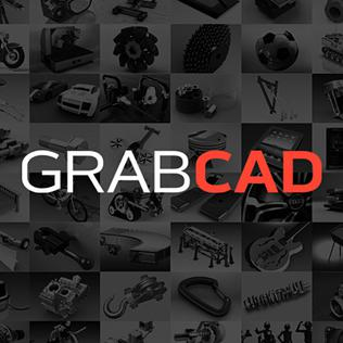 GrabCAD – Engineering logo with a modern design. GrabCAD offers a variety of engineering resources and tools for students and professionals. The background is plain white, creating a clean and focused learning environment.