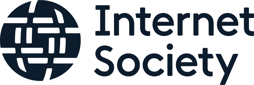 Internet Society – Networking Guides logo with a modern design. Internet Society is a platform that offers online guides and resources for networking. The background is plain white, creating a clean and focused learning environment.