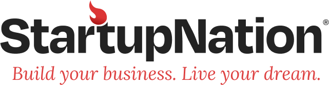 StartupNation logo with a modern design. StartupNation is a platform that offers resources, articles, and courses for entrepreneurs and small business owners. The background is plain white, creating a clean and focused learning environment.